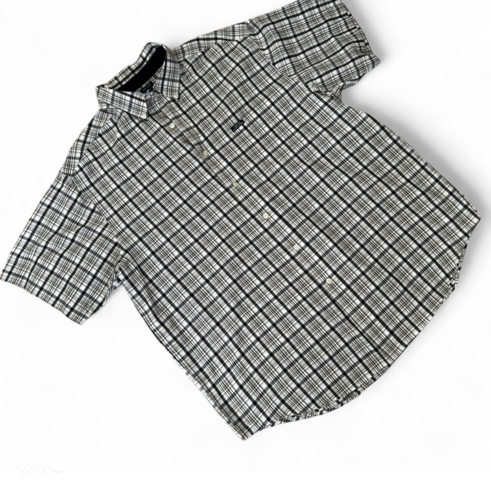 Ralph Lauren Chaps Black and Cream Plaid Shirt